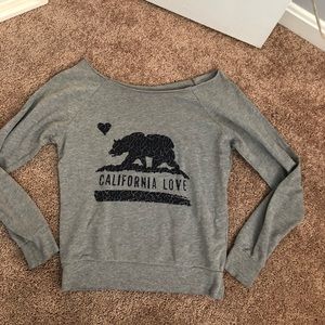 Grey wide neck light California bear sweatshirt